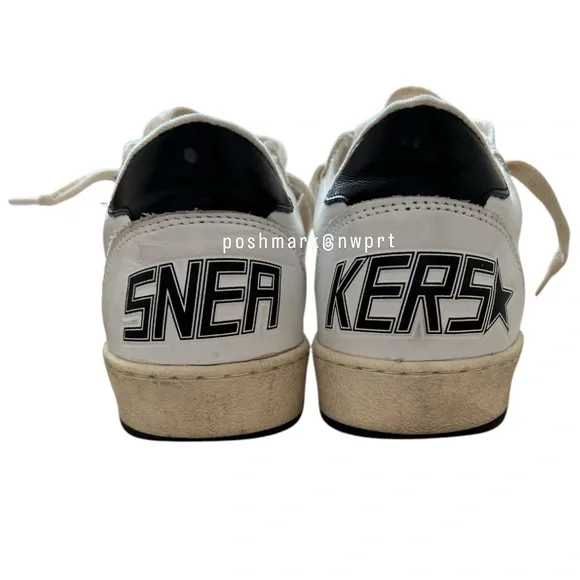 GOLDEN GOOSE Ball Star Ballstar White Black Sneakers 37 7 - Picture 12 of 16